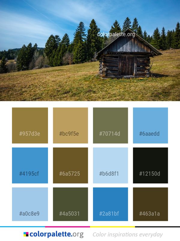 Nature Sky Log Cabin Color Palette