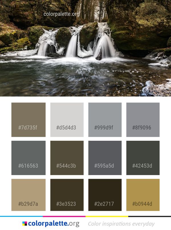 Waterfall Water Nature Color Palette