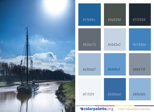 Waterway Water Reflection Color Palette