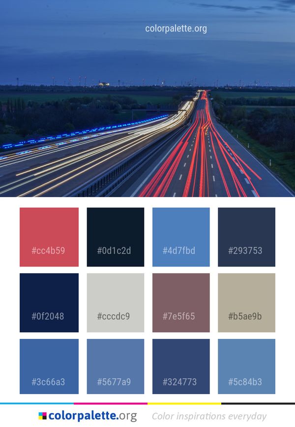 Road Highway Metropolitan Area Color Palette