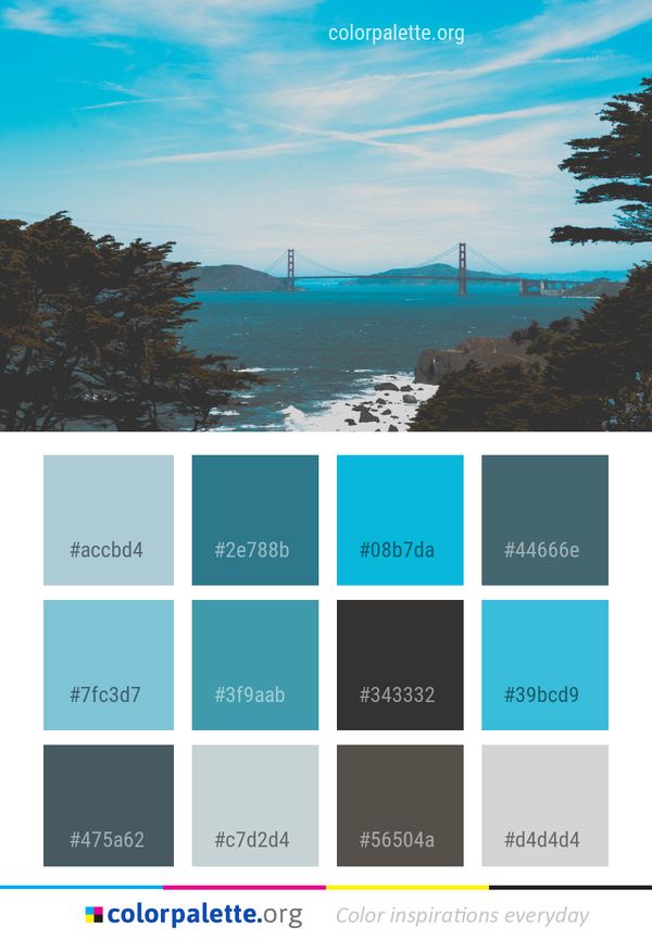 Sky Sea Water Color Palette