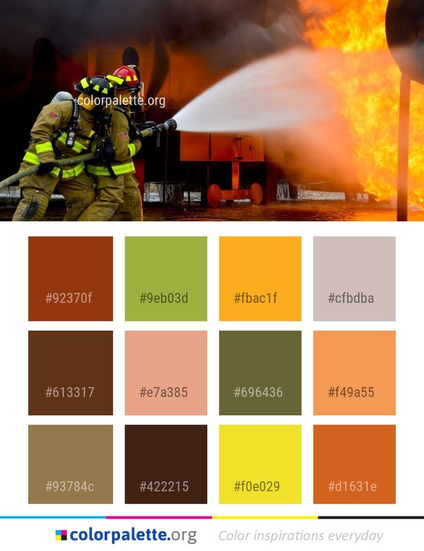Fire Firefighter Fireman Color Palette