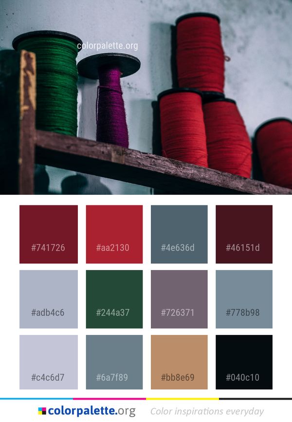 Red Purple Textile Color Palette