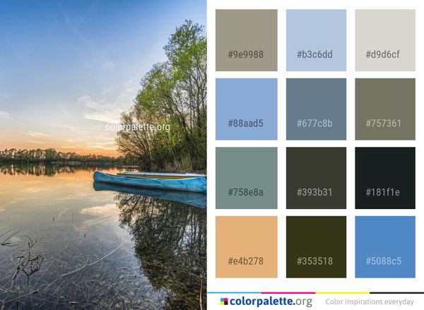 Reflection Waterway Sky Color Palette