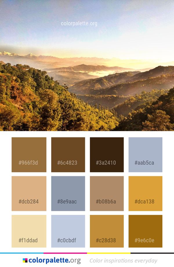 Sky Mountainous Landforms Morning Color Palette