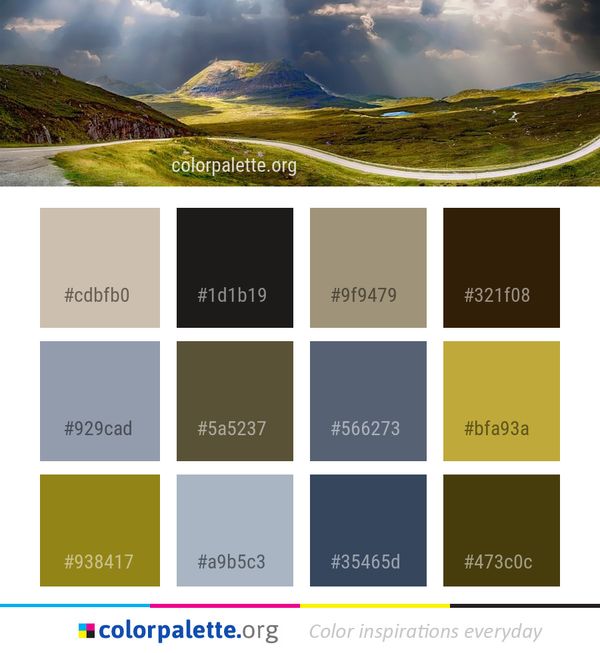 Nature Highland Mountainous Landforms Color Palette