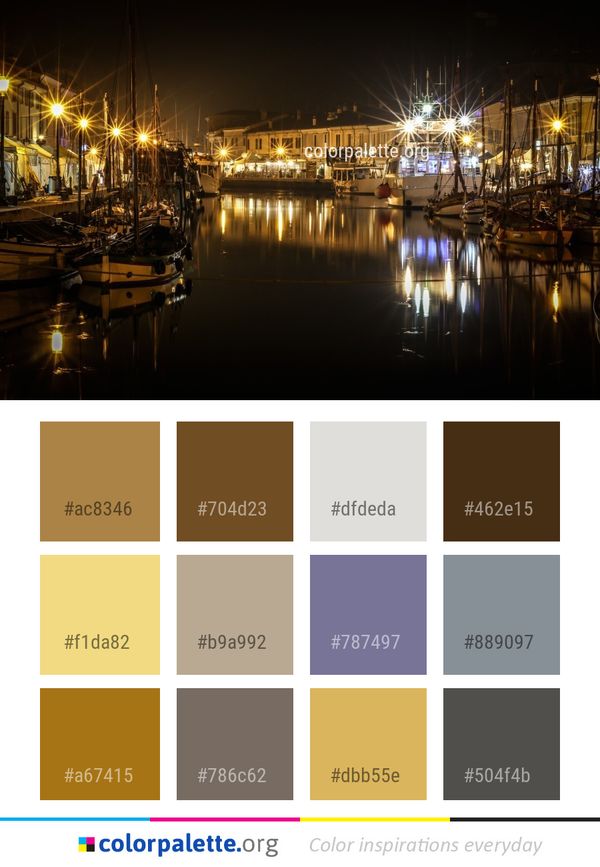 Reflection Waterway Night Color Palette