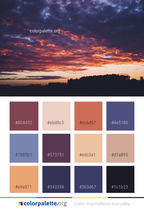 Sky Afterglow Cloud Color Palette