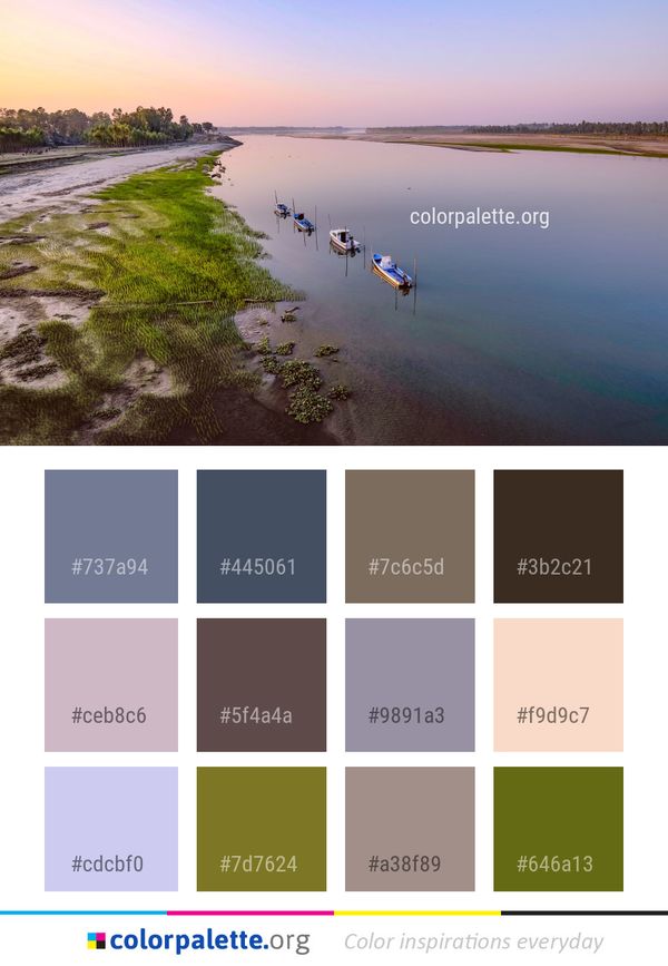 Waterway Reflection Water Color Palette