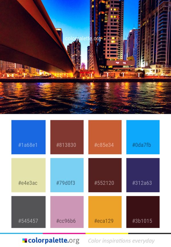 Metropolitan Area Cityscape Reflection Color Palette
