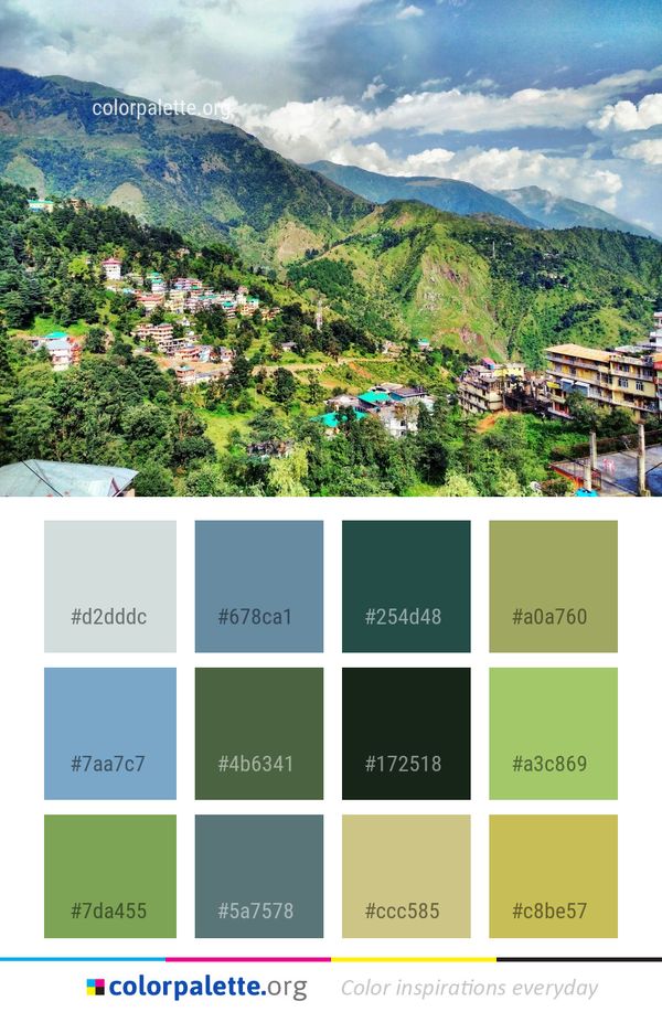 Mountain Village Mountainous Landforms Hill Station Color Palette