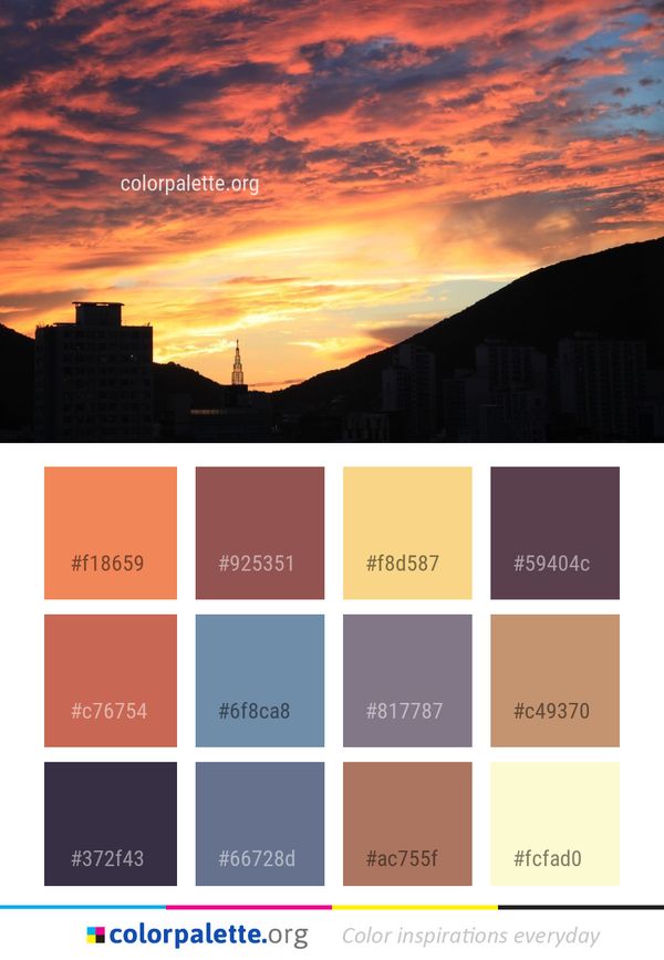 Sky Afterglow Red At Morning Color Palette