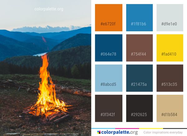 Campfire Fire Wilderness Color Palette