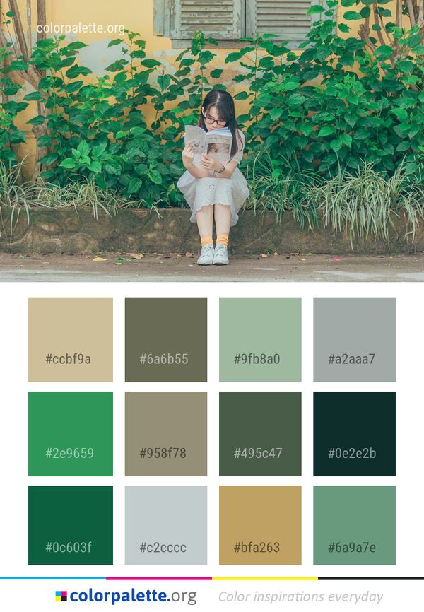 Green Plant Girl Color Palette