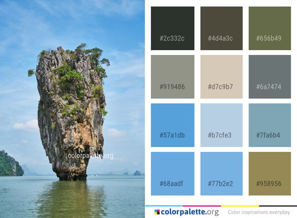 Rock Sea Water Color Palette