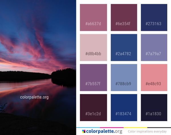 Sky Reflection Red At Morning Color Palette