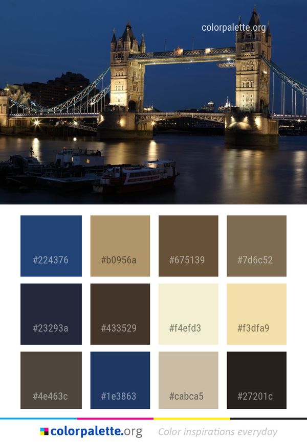 Bridge Landmark Night Color Palette