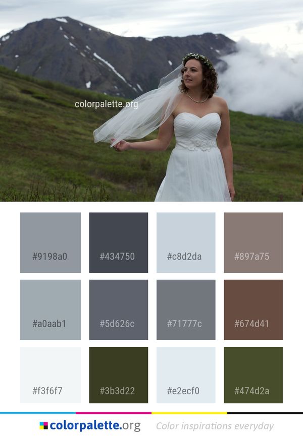 Mountainous Landforms Bride Photograph Color Palette