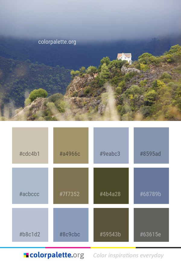 Sky Vegetation Mountainous Landforms Color Palette