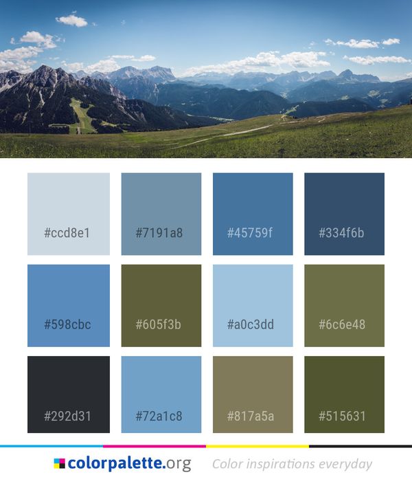Mountainous Landforms Sky Mountain Range Color Palette