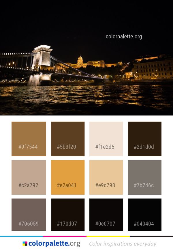 Night Bridge Body Of Water Color Palette