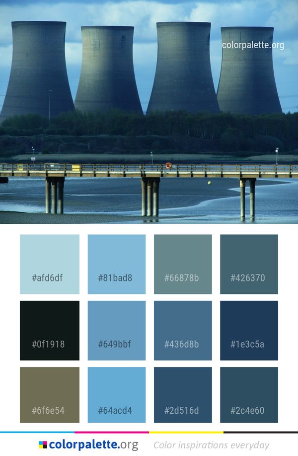 Cooling Tower Power Station Sky Color Palette