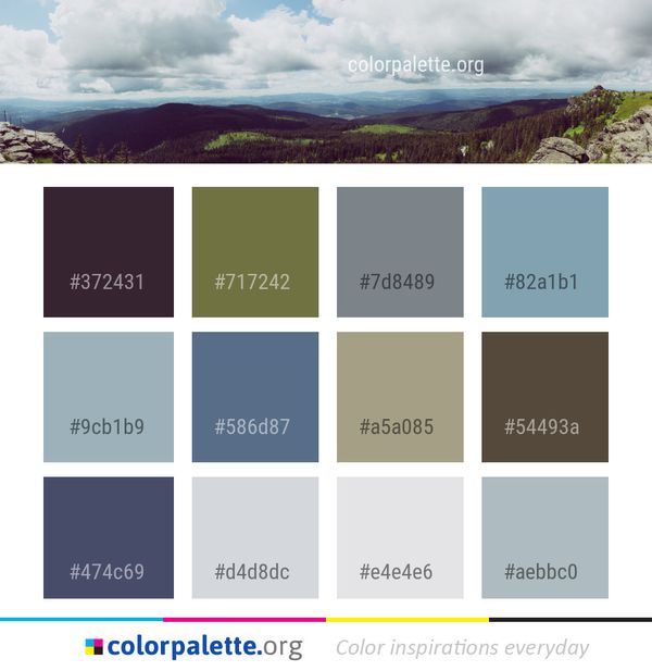 Sky Cloud Mountainous Landforms Color Palette