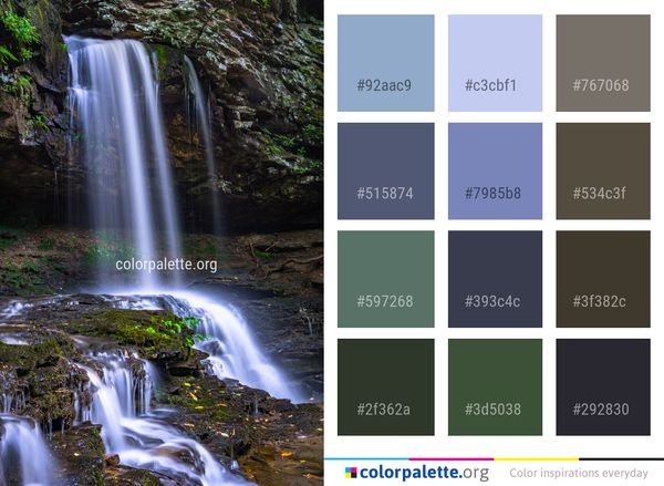 Waterfall Water Nature Color Palette