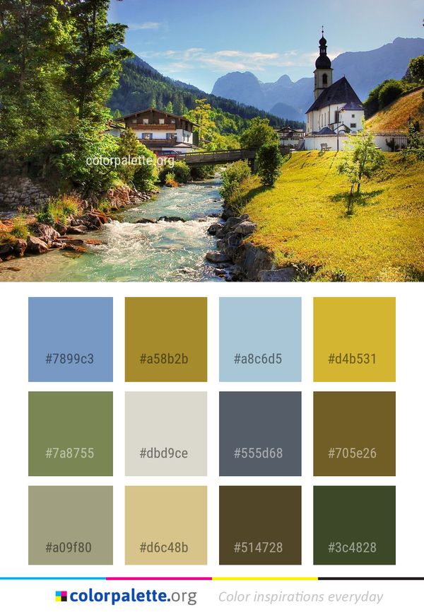 Nature Mountain Village Mountainous Landforms Color Palette