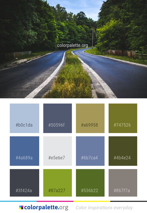 Road Asphalt Highway Color Palette