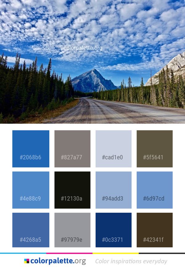 Road Sky Cloud Color Palette