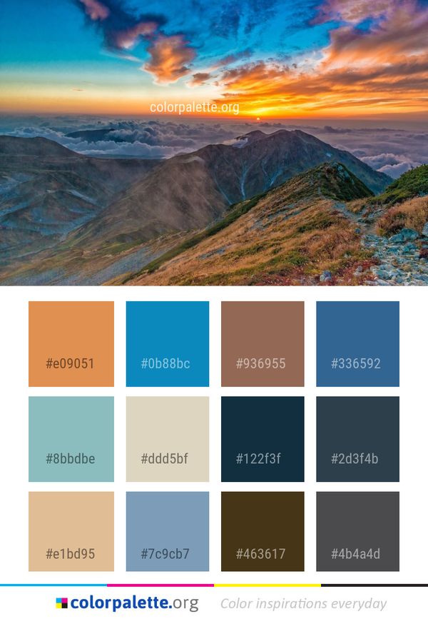 Sky Mountain Mountainous Landforms Color Palette
