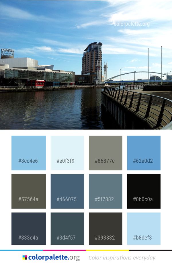 Water Reflection Metropolitan Area Color Palette