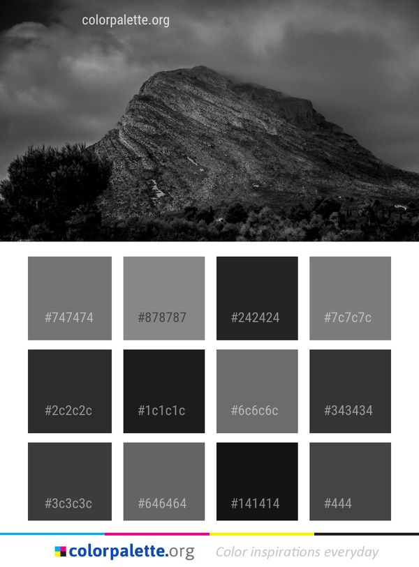 Sky Cloud Black Color Palette