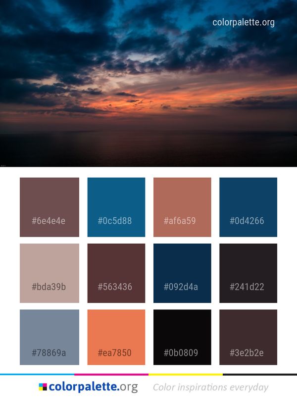 Sky Horizon Afterglow Color Palette