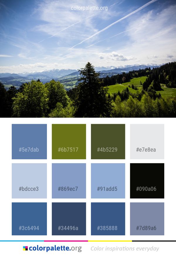 Sky Mountain Range Cloud Color Palette