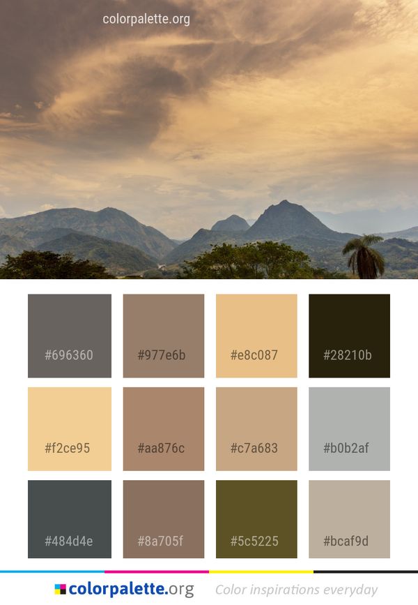 Sky Cloud Mountainous Landforms Color Palette