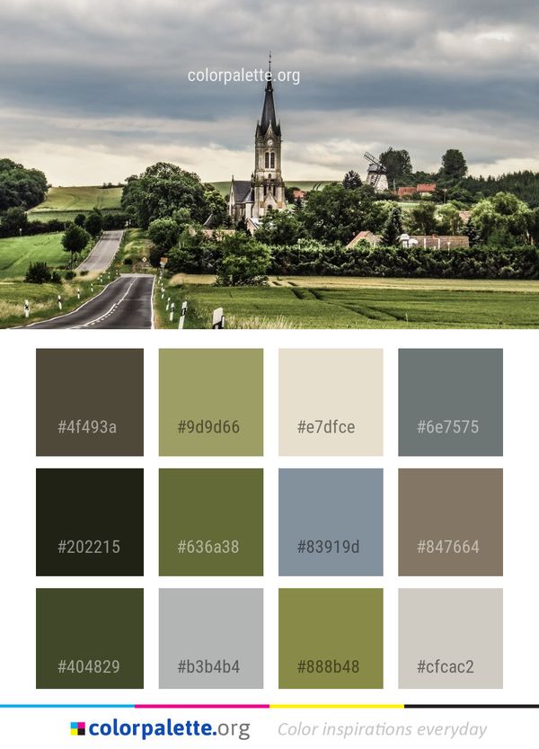 Sky Cloud Tree Color Palette
