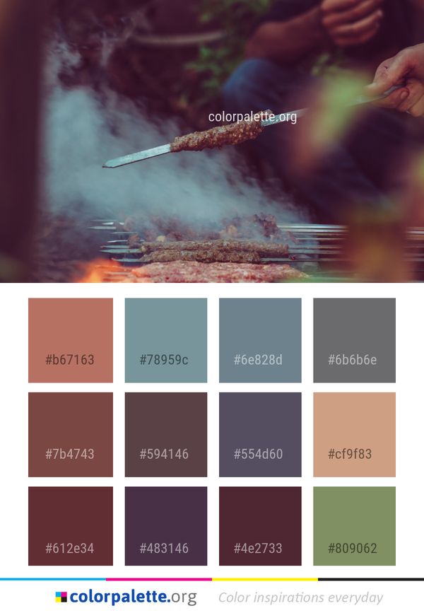 Smoke Animal Source Foods Macro Photography Color Palette