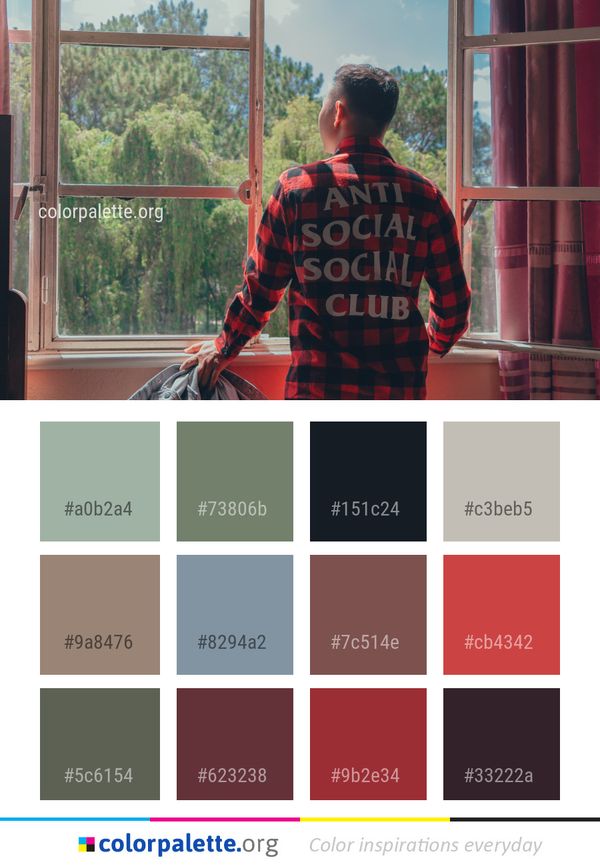 Red Window Standing Color Palette