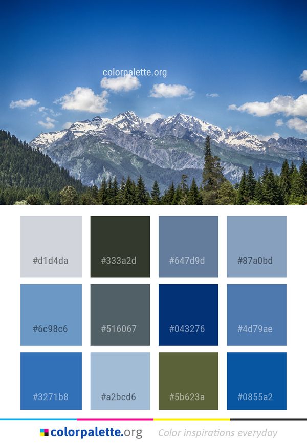 Sky Mountainous Landforms Mountain Range Color Palette