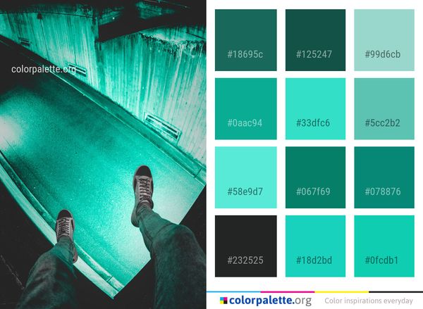 Blue Green Water Color Palette