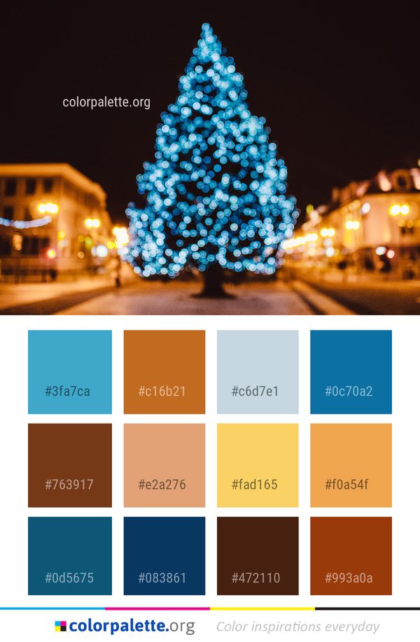 Christmas Tree Night Decoration Color Palette