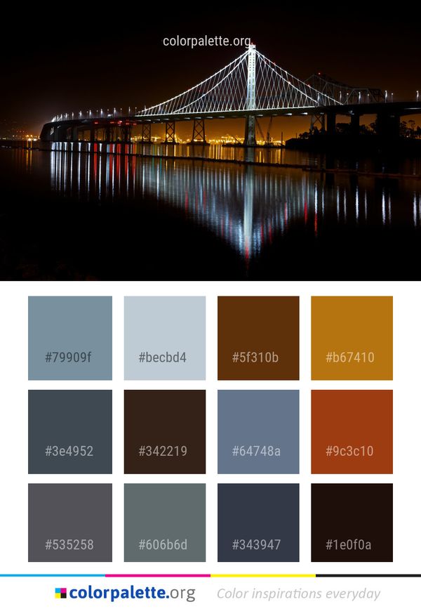 Reflection Bridge Night Color Palette