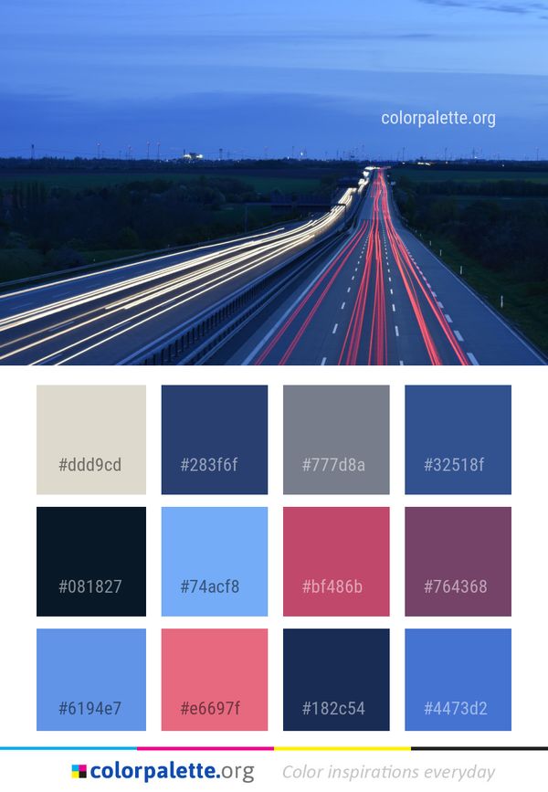 Road Highway Sky Color Palette