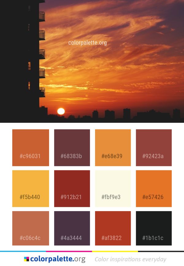 Sky Afterglow Red At Morning Color Palette