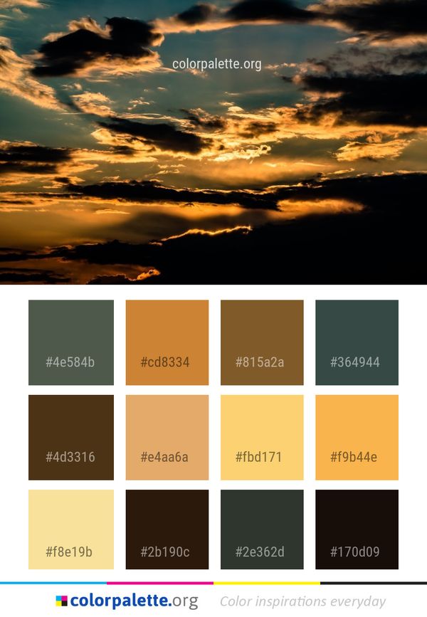 Sky Cloud Afterglow Color Palette