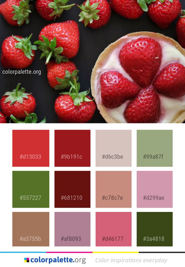 Strawberry Strawberries Natural Foods Color Palette