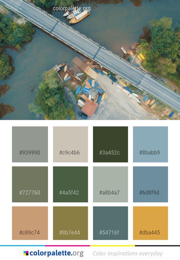 Waterway Water Aerial Photography Color Palette