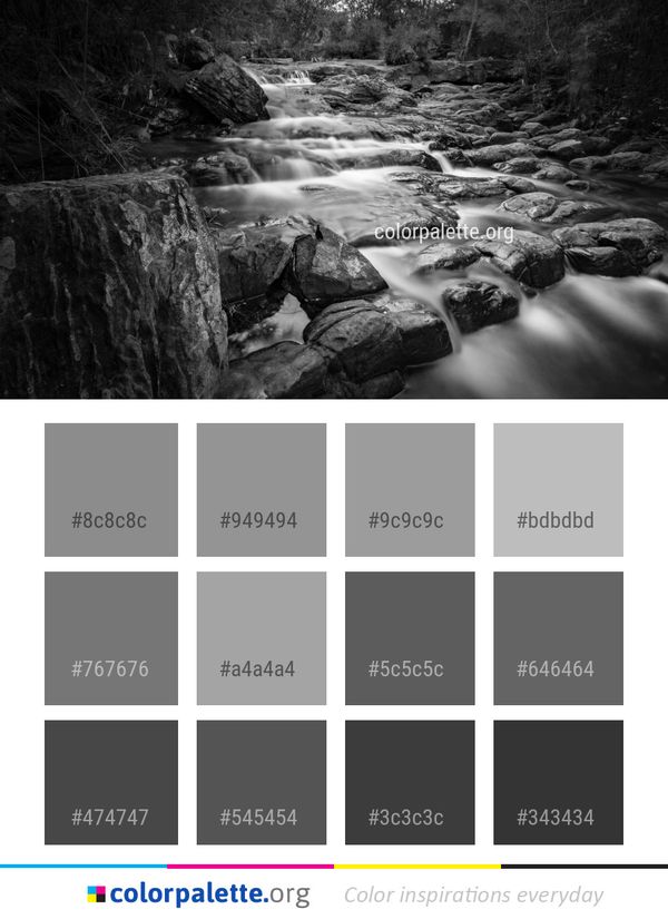 Water Nature Black And White Color Palette